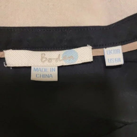 Boden Womens Black Silk Blend Midi Dress 6 Coquette Old Money Office Siren - Picture 3 of 8